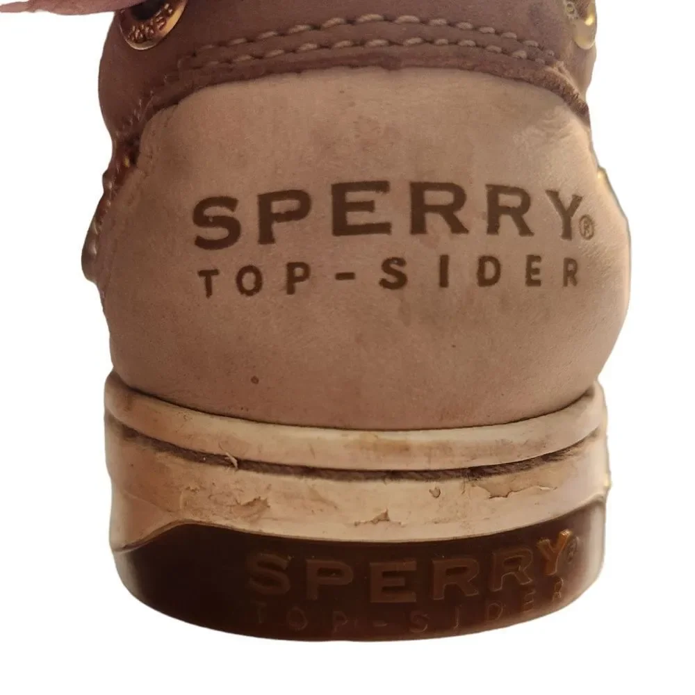 Sperry Top Siders Shoes Beige Gold Womens Size 7M